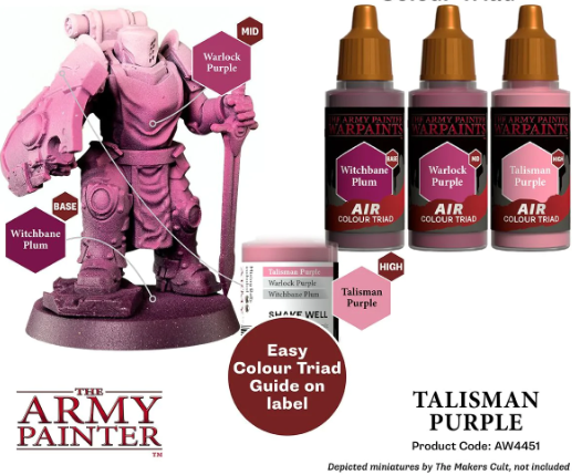 The Army Painter Warpaints Air Color Triad Talisman Purple Non Toxic Air Brush Paint 18ml AW4451