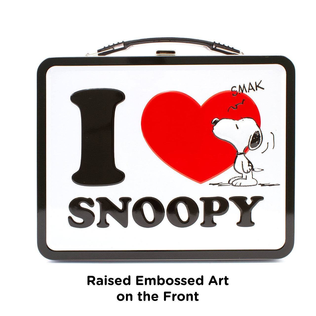 AQUARIUS Peanuts I Love Snoopy Fun Box - Sturdy Tin Storage Box with Plastic Handle & Embossed Front Cover - Officially Licensed Peanuts Merchandise & Collectibles