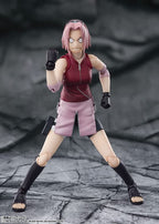 SH Figuarts Sakura Haruno Naruto Shippuden Action Figure Inheritor of Tsunade's Indominable Will Sakura Haruno Interchangeable Hands 5 Face PlatesTamashii Nations Bandai Spirits BAS63448