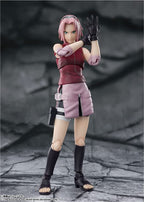 SH Figuarts Sakura Haruno Naruto Shippuden Action Figure Inheritor of Tsunade's Indominable Will Sakura Haruno Interchangeable Hands 5 Face PlatesTamashii Nations Bandai Spirits BAS63448