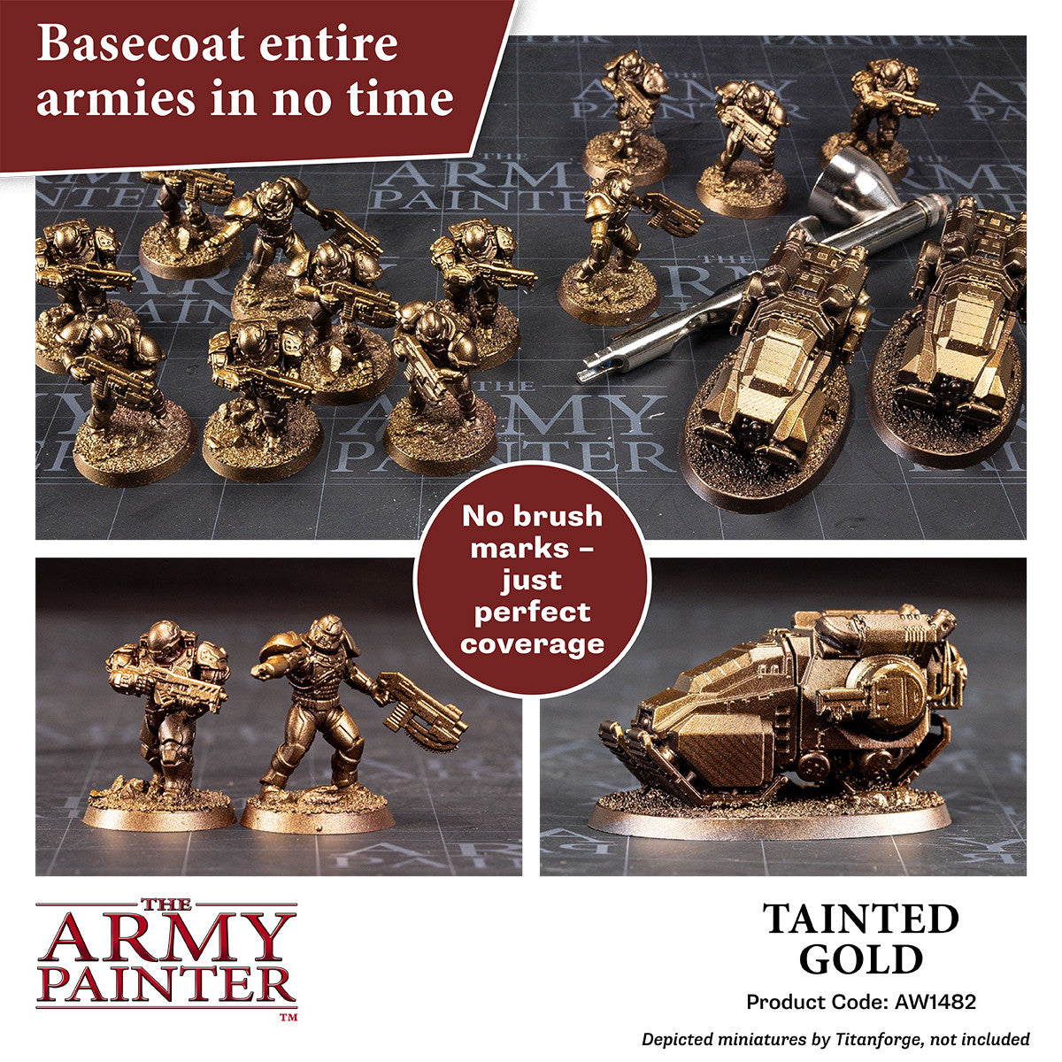 The Army Painter Warpaints Metallics Tainted Gold Non Toxic Acrylic Paints 18ml WP1482