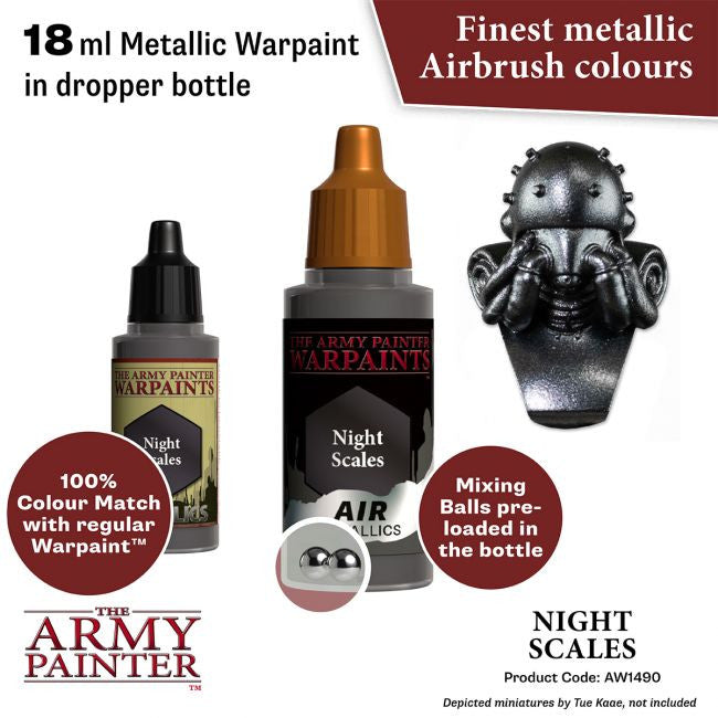 The Army Painter Warpaints Metallics Night Scales Non Toxic Acrylic Paints 18ml WP1490