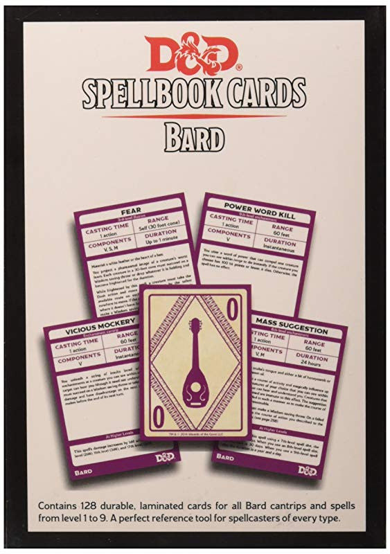 Dungeons & Dragons: Gale Force Nine: Bard (128 cards): Spellbook Cards