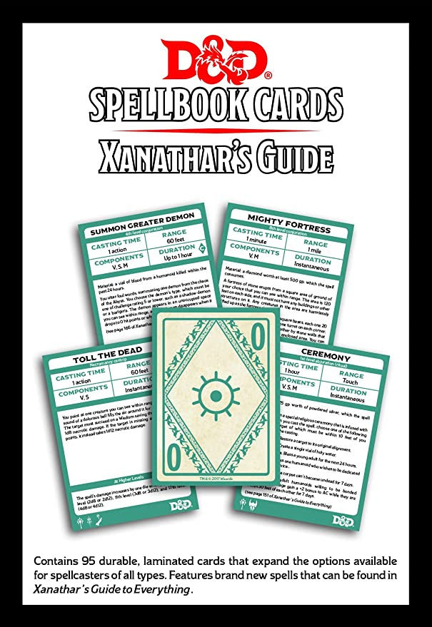 Dungeons & Dragons: Gale Force Nine: Xanathar's Guide to Everything (95 cards): Spellbook Cards