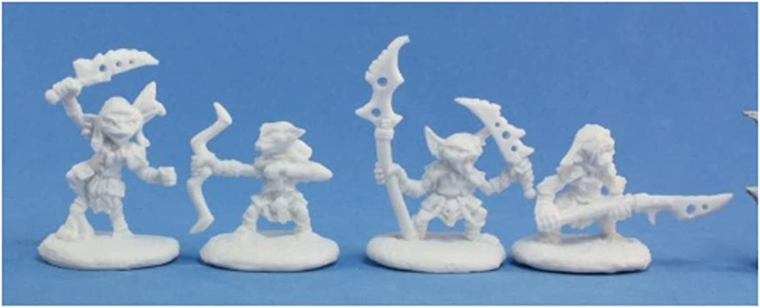 Dungeons & Dragons: Reaper Goblin Monster:Reaper 89003 Goblin Warriors (4) Pathfinder Bones Unpainted Plastic : Miniature
