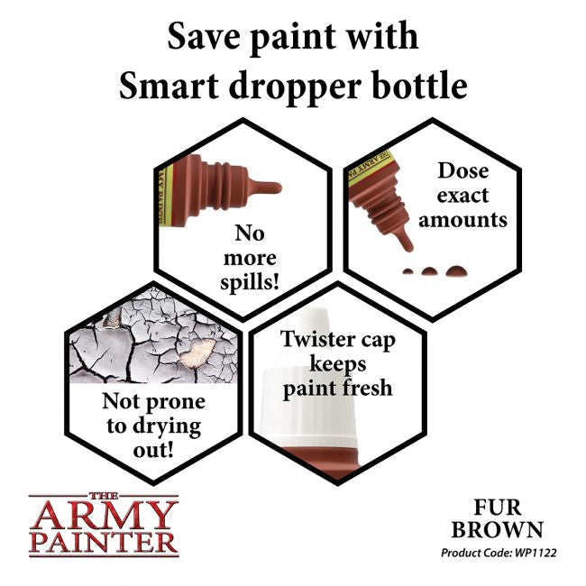 The Army Painter Warpaint Fur Brown Non Toxic Acrylic Paints 18ml WP1122