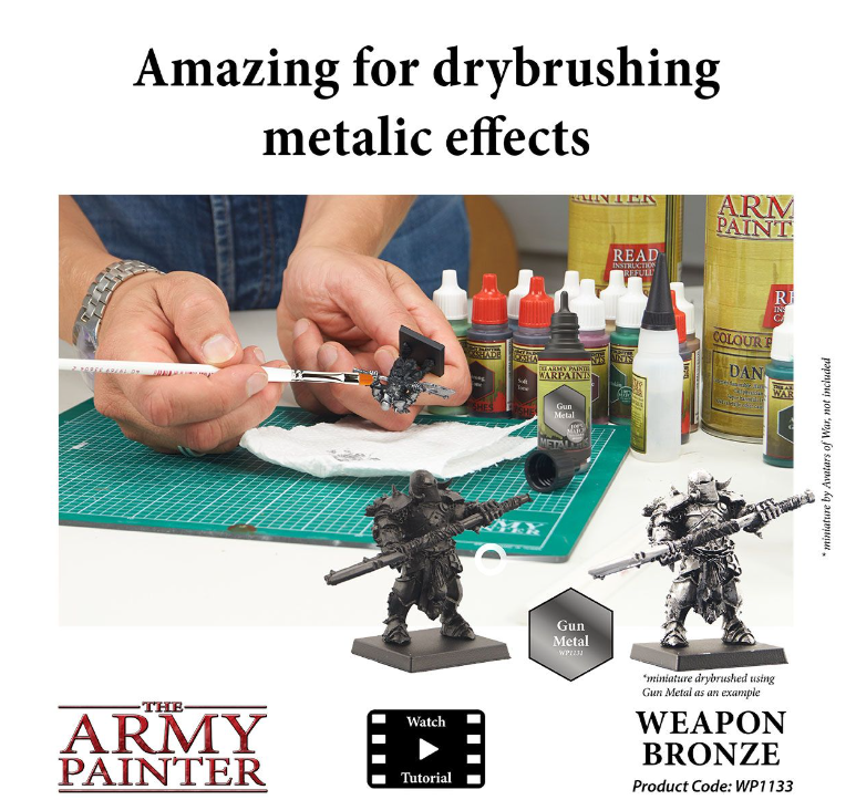 The Army Painter Warpaint Metallic Weapon Bronze Non Toxic Acrylic Paints 18ml WP1133