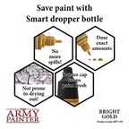 The Army Painter Warpaint Metallic Bright Gold Non Toxic Acrylic Paints 18ml WP1144