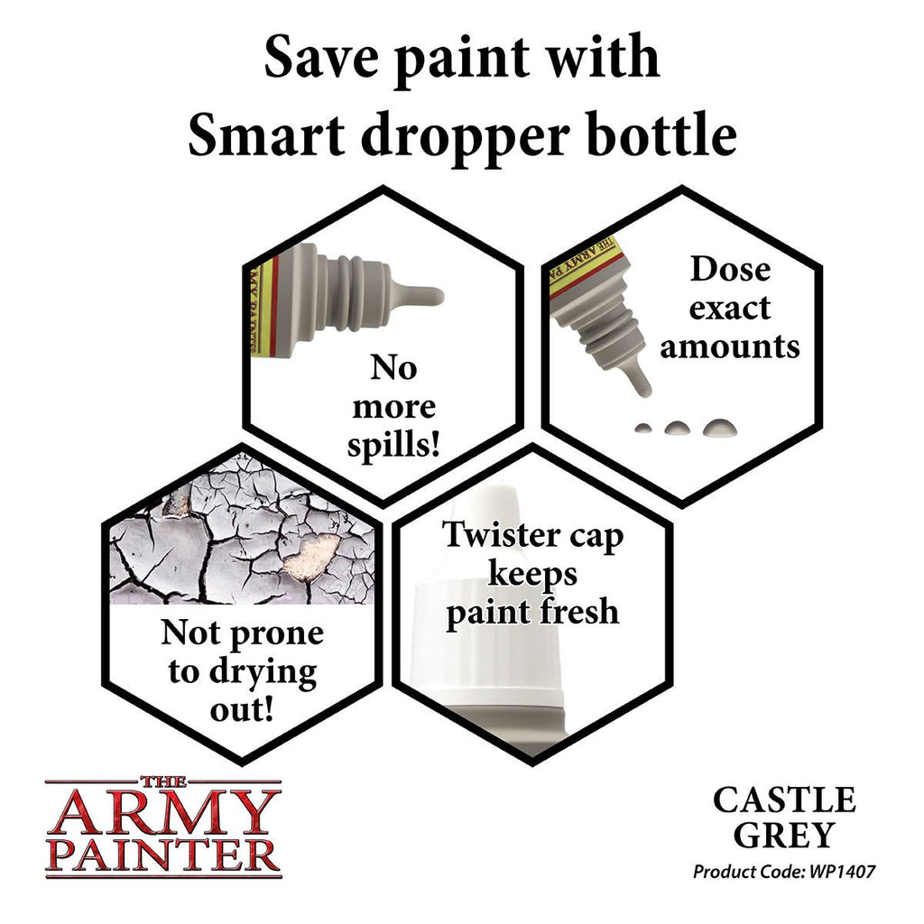 The Army Painter Warpaint Castle Grey Non Toxic Acrylic Paints 18ml WP1407