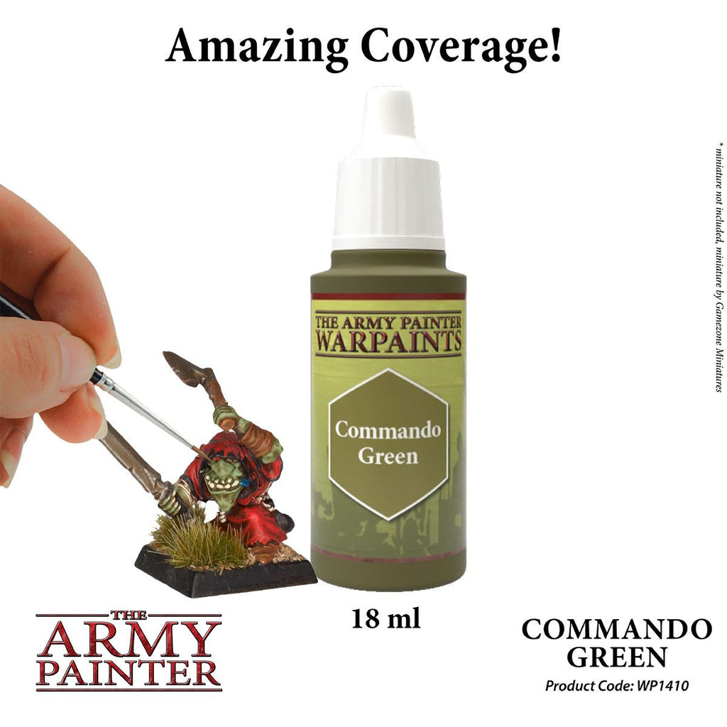 The Army Painter Warpaint Commando Green Non Toxic Acrylic Paints 18ml WP1410