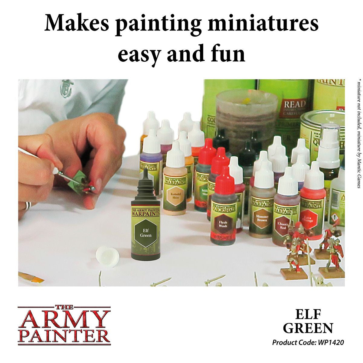 The Army Painter Warpaint Elf Green Non Toxic Acrylic Paints 18ml WP1420