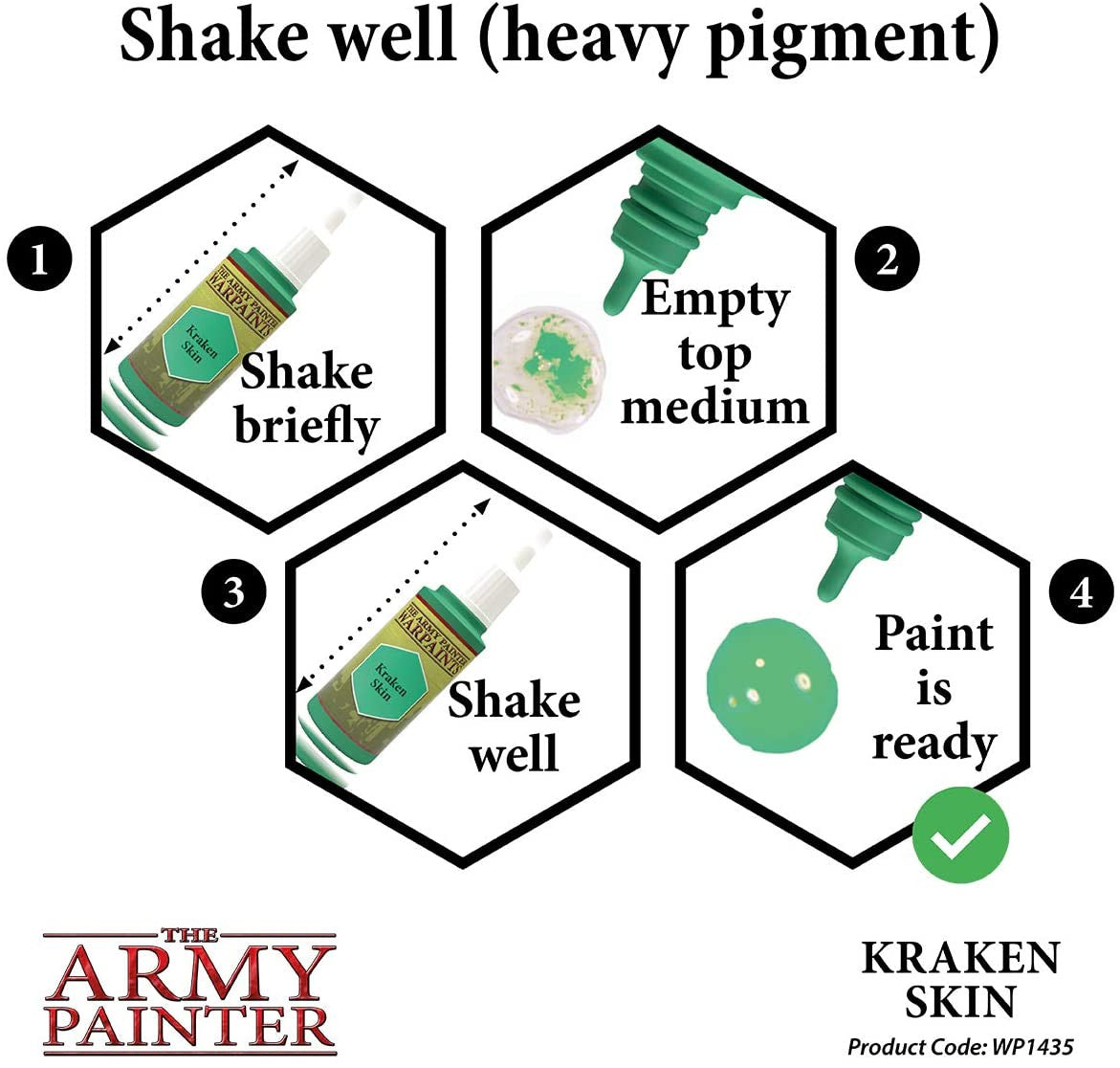 The Army Painter Warpaint Kraken Skinn Non Toxic Acrylic Paints 18ml WP1435