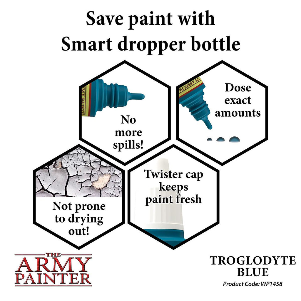 The Army Painter Warpaint Troglodyte Blue Non Toxic Acrylic Paints 18ml WP1458