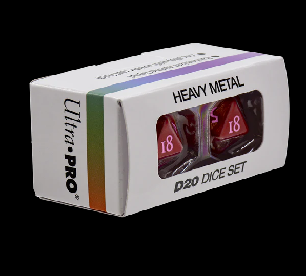 Ultra PRO Dungeons & Dragons Vivid Heavy Metal D20 Dice Set Red 2ct UP Your Gaming With High Quality 20 Sided Dice UPI-15939