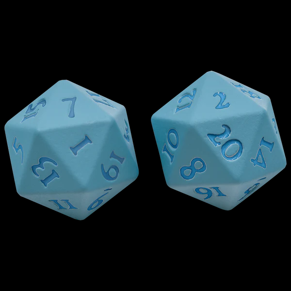 Ultra PRO Dungeons & Dragons Vivid Heavy Metal D20 Dice Set Light Blue 2ct UP Your Gaming 20 Sided Dice UPI-15940