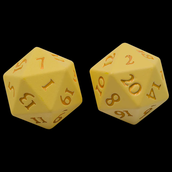 Ultra PRO Dungeons & Dragons Vivid Heavy Metal D20 Dice Set Yellow 2ct UP Your Gaming 20 Sided Dice UPI-15941
