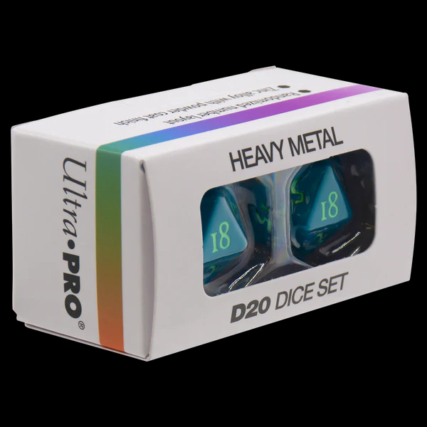 Ultra PRO Dungeons & Dragons Vivid Heavy Metal D20 Dice Set Teal 2ct UP Your Gaming With High Quality 20 Sided Dice UPI-15942