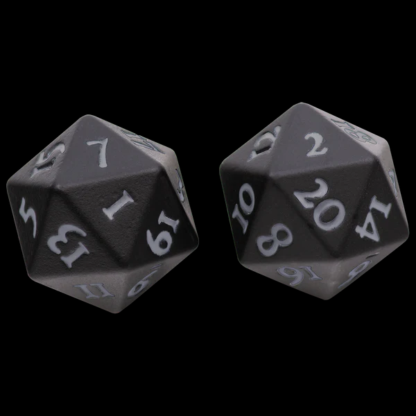 Ultra PRO Vivid Heavy Metal D20 Dice Set Black 2ct. - UP Your Gaming With High Quality 20 Sided Dice UPI-15943