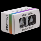 Ultra PRO Vivid Heavy Metal D20 Dice Set Black 2ct. - UP Your Gaming With High Quality 20 Sided Dice UPI-15943
