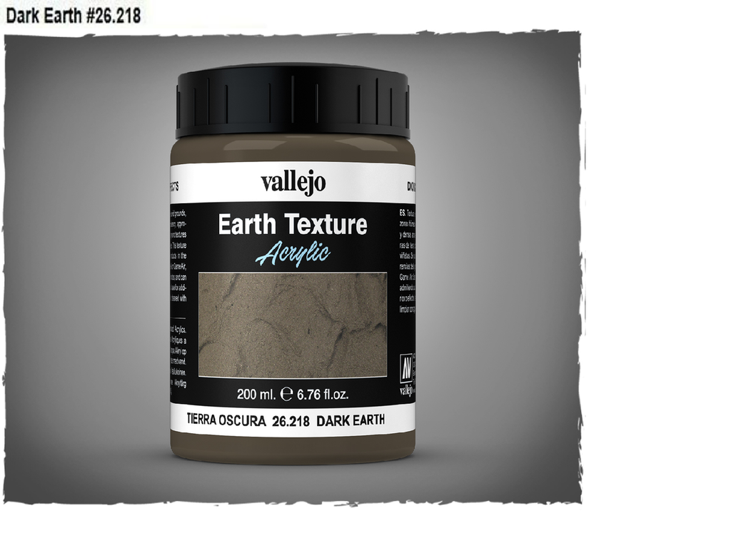 Vallejo Earth Texture Acrylic Dark Earth Gel Non Toxic Glues and Liquids 200ml VAL-26218