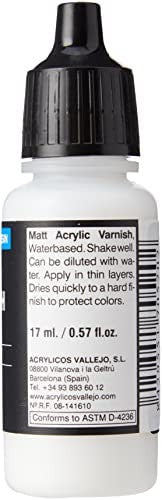 Vallejo Matt Varnish Non Toxic Acrylic Paints 17ml VAL-70520