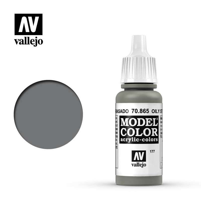 Vallejo Model Color Oily Steel Non Toxic Paints 17ml VAL-70865