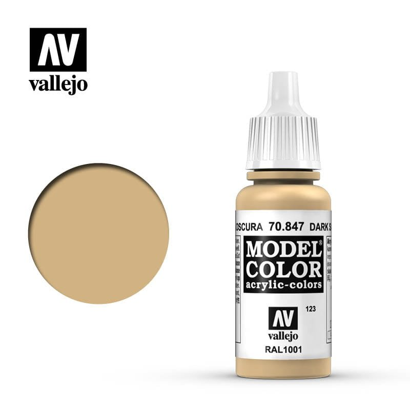 Vallejo Model Color Dark Sand Non Toxic Paints 17ml VAL-70847