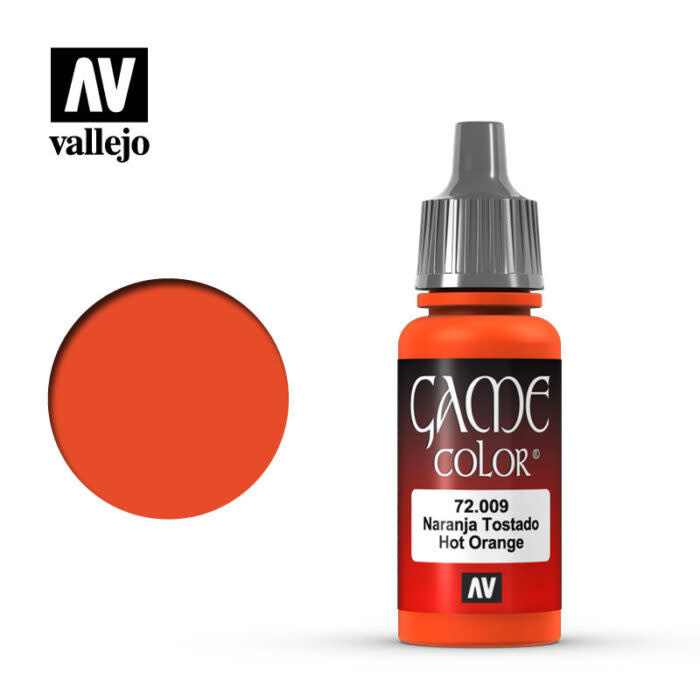 Vallejo Game Color Hot Orange Acrylic Non Toxic Paints, 17ml VAL-72009