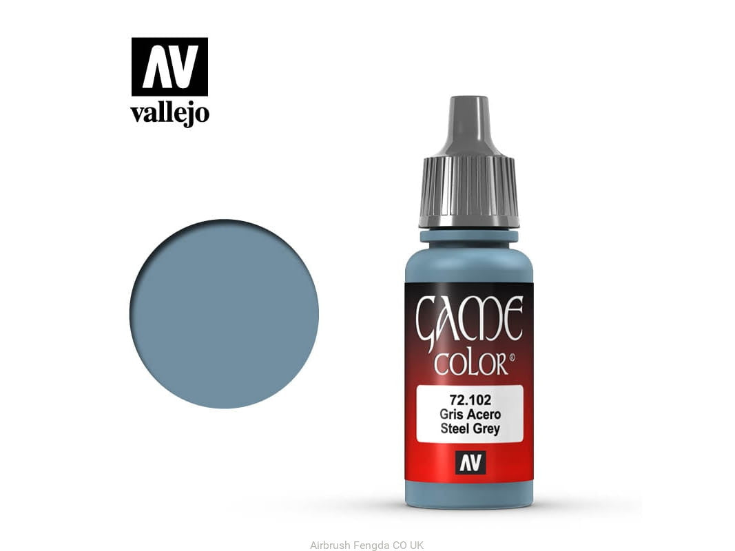 Vallejo Game Color Steel Grey Acrylic Non Toxic Paints 17ml VAL-72102