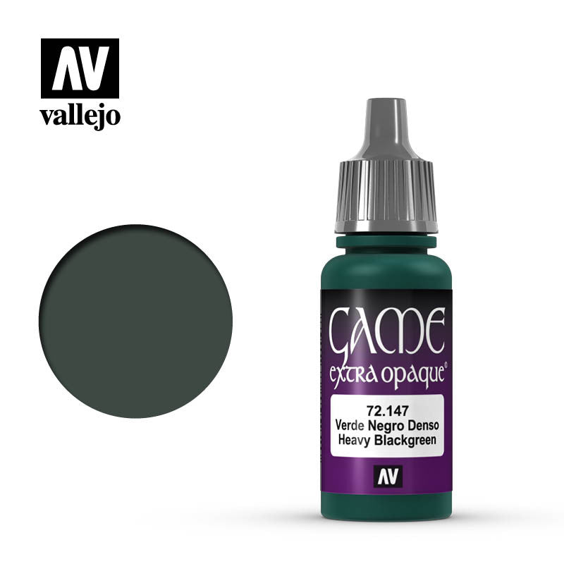 Vallejo Game Color Heavy Blackgreen X-Opaque Non Toxic Acrylic Paints 17ml VAL-72147