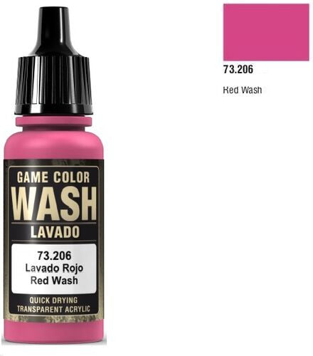 Vallejo Game Color Red Wash Acrylic Non Toxic Paints 17ml VAL-73206