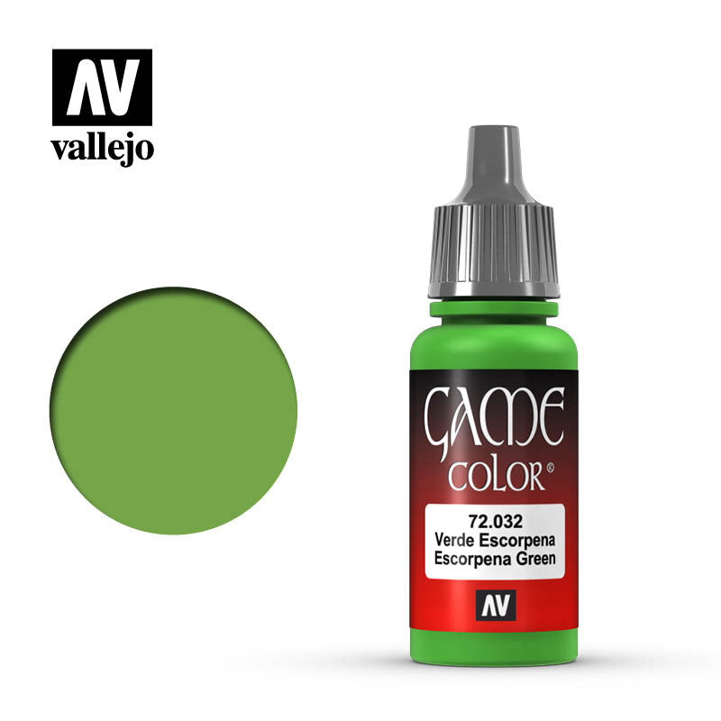 Vallejo Game Color Escorpena Green Acrylic Non Toxic Paint 17ml VLJ-72032
