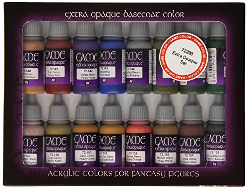 Vallejo Extra Opaque Paint Set of 16 Acrylic Non Toxic Paint 17ml VLJ-72290