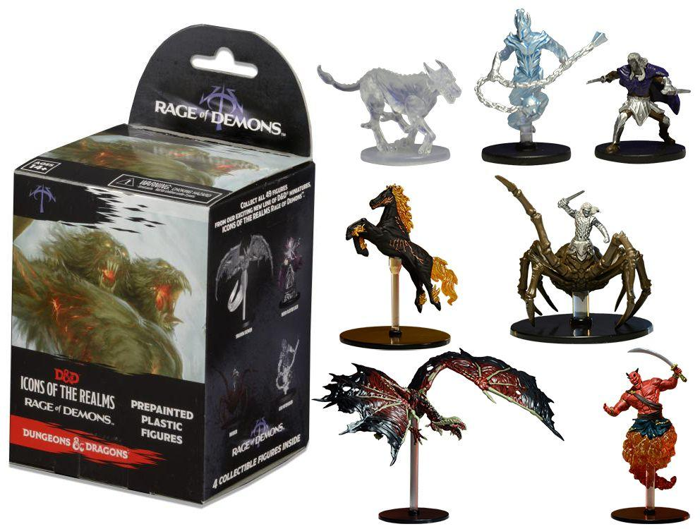 Dungeons & Dragons Wizkids Icons of the Realms Rage of Demons Sealed Booster Brick 8 Booster Packs Miniatures Figures WZK72066