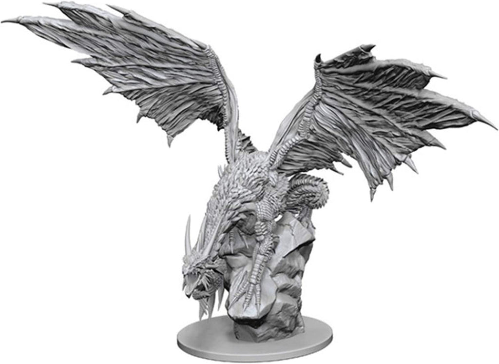 Paizo Dungeons and Dragons Pathfinder Roleplaying Game Unpainted Silver Dragon Miniature WZK73186