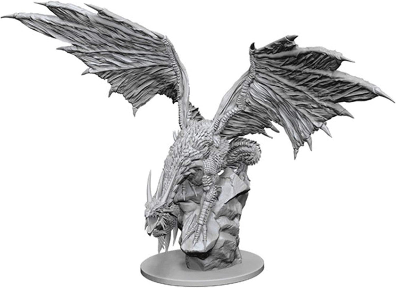Paizo Dungeons and Dragons Pathfinder Roleplaying Game Unpainted Silver Dragon Miniature WZK73186