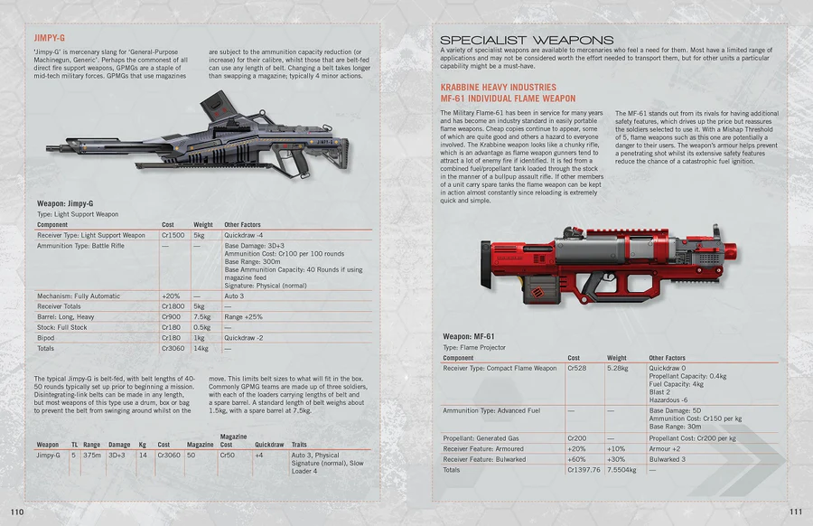 Mongoose Publishing Traveller Field Catalogue Equipment & Weaponry Sourcebook for Adults and Family for Solo or Group Play MGP40067