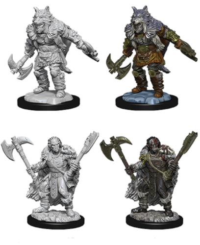 Dungeons & Dragons: Wizkids Half-Orc Barbarian:WizKids WZK73704 Male half orc barbarian unpainted s: Miniature
