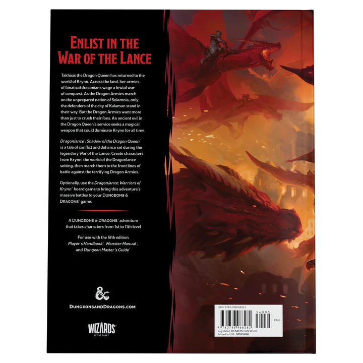 Dungeons & Dragons Wizards of the Coast RPG Dragonlance - Shadow of the Dragon Queen Hard Cover WOC-D09910000