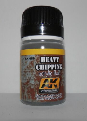 AK-Interactive AK 089, Heavy Chipping Effects Acrylic Fluid - 35 ML / 1.18 Fl.Oz Jar - Model Building Paints and Tools # 0089