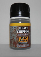 AK-Interactive AK 089, Heavy Chipping Effects Acrylic Fluid - 35 ML / 1.18 Fl.Oz Jar - Model Building Paints and Tools # 0089