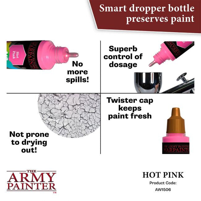 The Army Painter Warpaints Air Fluorescent Hot Pink Non Toxic Acrylic Paints 18ml AW1506