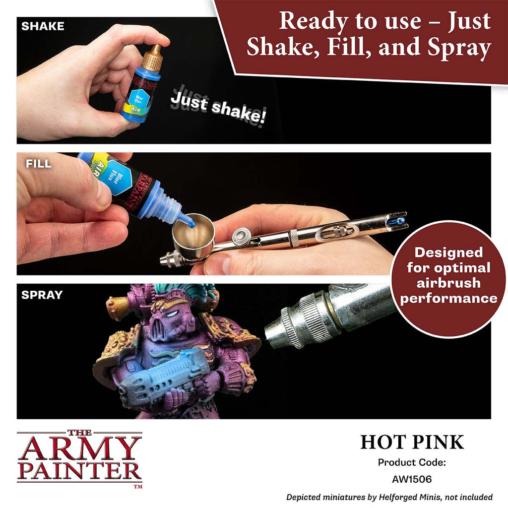 The Army Painter Warpaints Air Fluorescent Hot Pink Non Toxic Acrylic Paints 18ml AW1506
