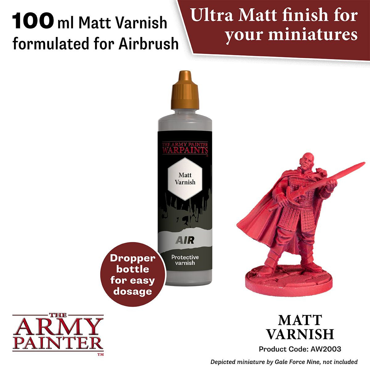 The Army Painter Warpaints Air Matt Varnish Protective Non Toxic Acrylic Paint 18ml AW2003