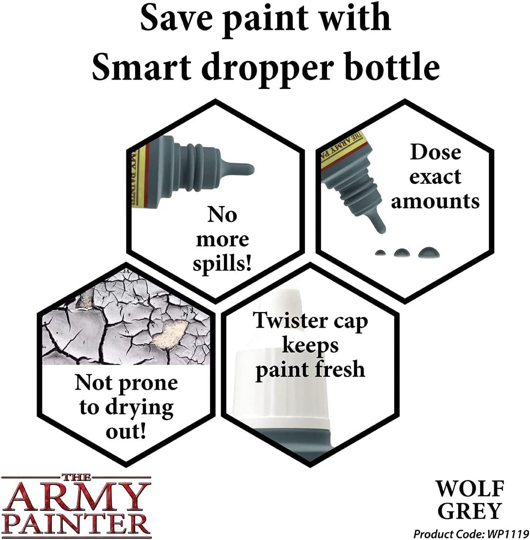 The Army Painter Warpaint Wolf Grey Non Toxic Acrylic Paints 18ml WP1119