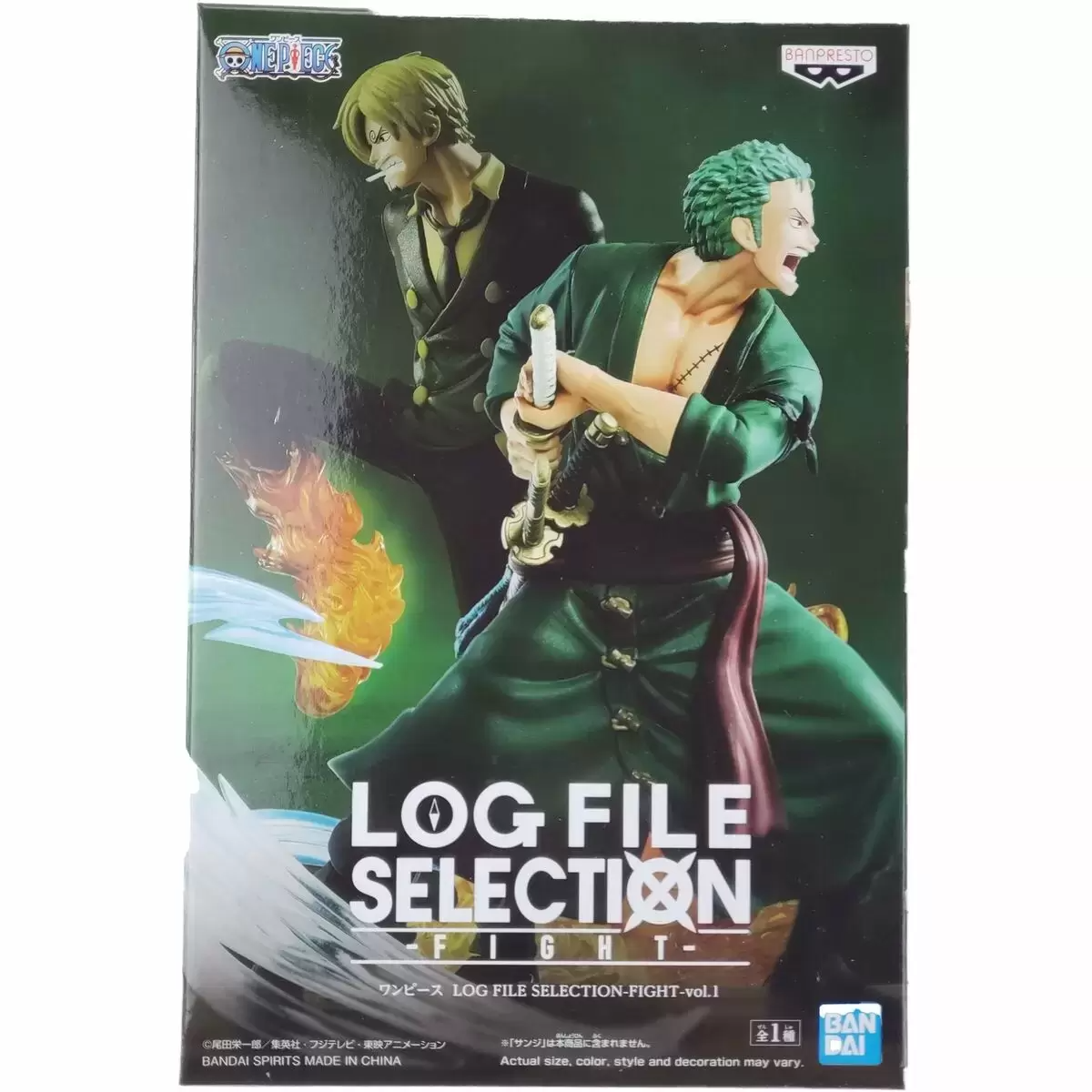 Banpresto ONE Piece Log File Selection-Fight-vol.1 Zoro Roronoa, Multiple Colors (BP16732)