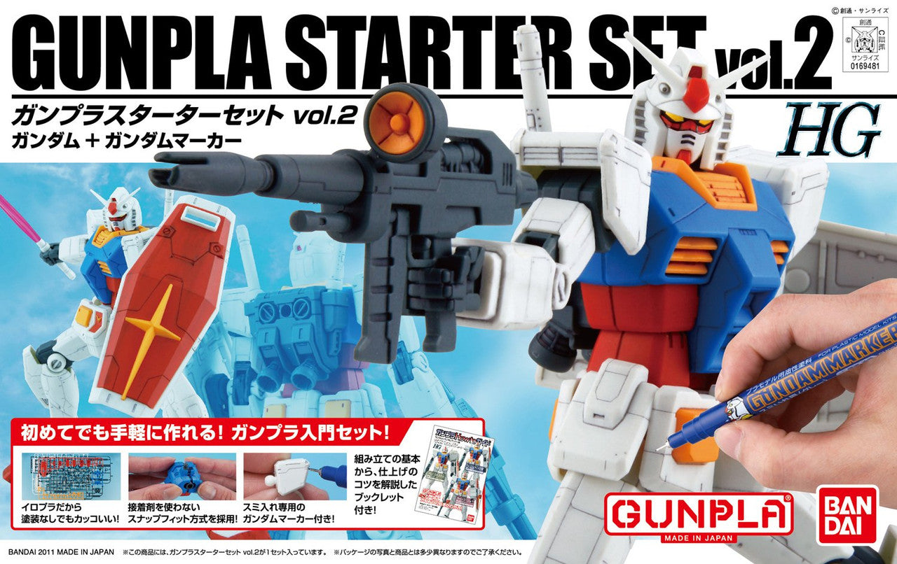 Bandai Hobby Gunpla Starter Set 2: Gundam Ver G30th, Bandai HGUC Action Figure