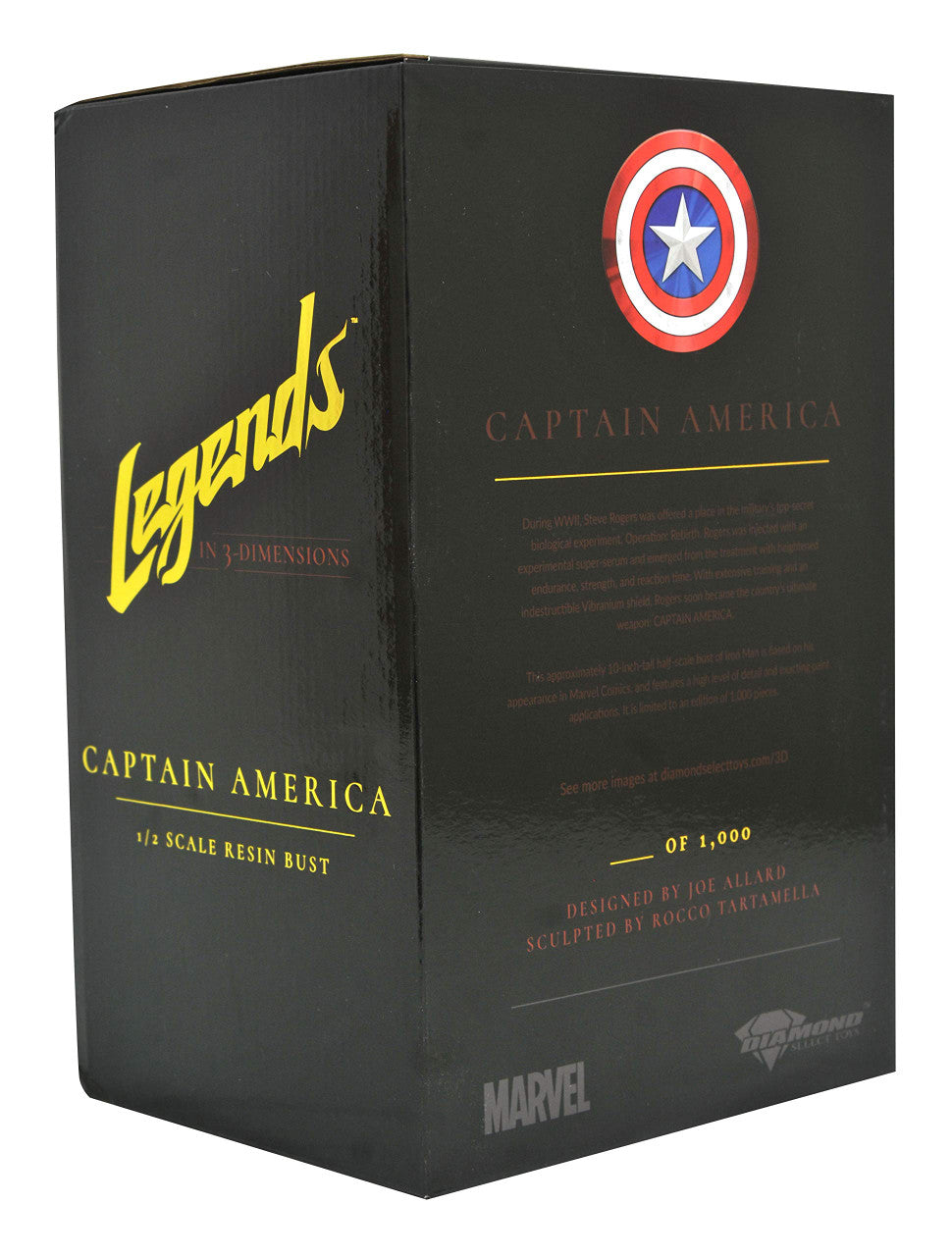 DIAMOND SELECT TOYS Legends in 3-Dimensions: Marvel Comics Captain America 1: 2 Scale Bust, Multicolor