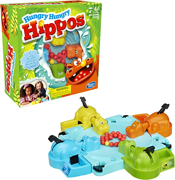 Hasbro Gaming Hungry Hippos Classic Kids Board Game - Fast-Paced Family Fun, Active Play, 989360790