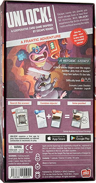 Asmodee Unlock A Noside Story Card Game Escape Room Games for Adults and Kids for Ages 10 and up for 1 to 6 Players Average Playtime 60 Minutes NLK07